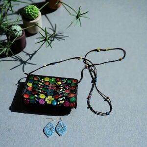 Crossbody Bag | Colorful | Handmade | Boho | Free Earrings | Any Occasion
